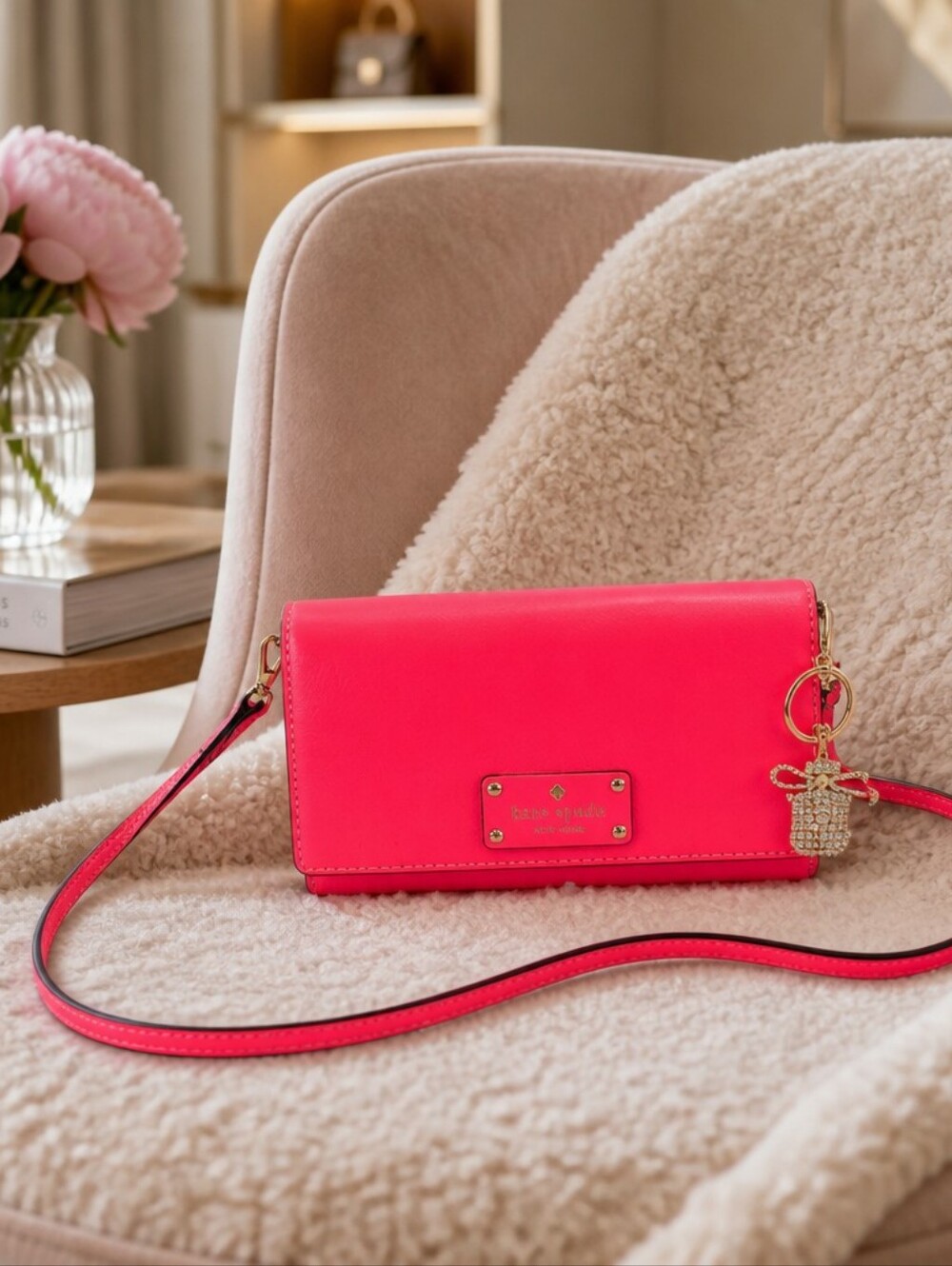 Kate Spade New York Hot Pink Crossbody Wallet NWOT
